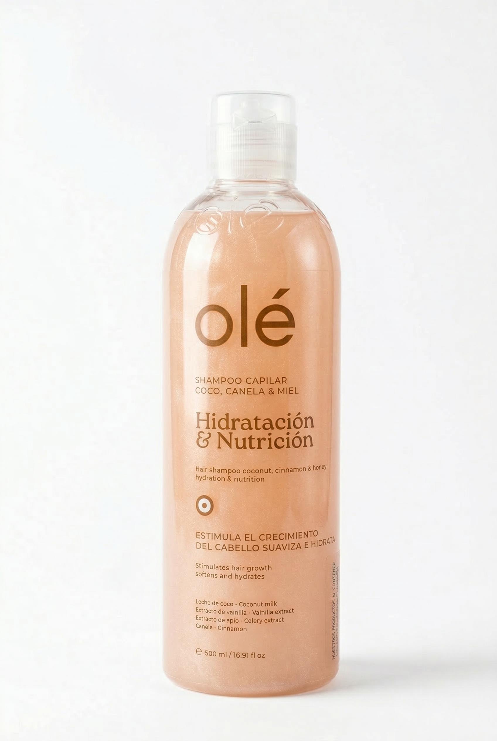 Bottle of Ole hair care product on a white background